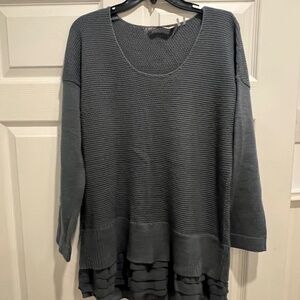 Soft Surroundings Blouse Knit Tunic Top | Size Medium | Color Grey